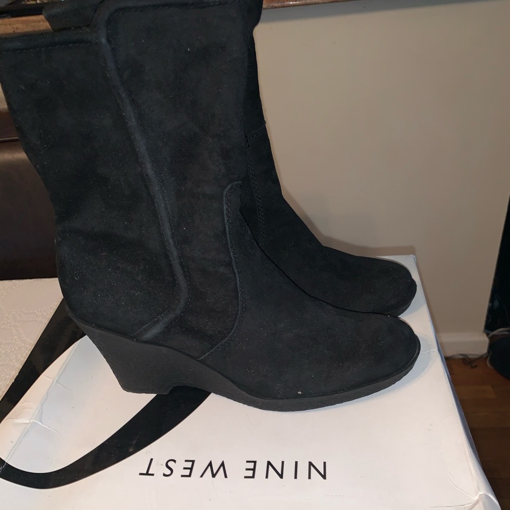 Nine West wedges black booties